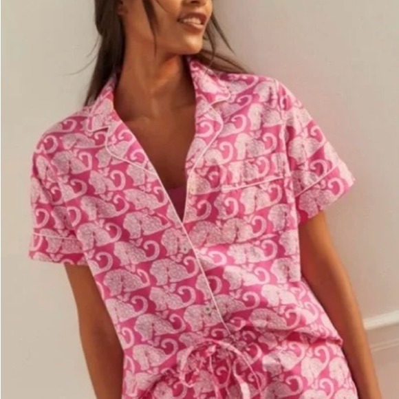 Printfresh Other - NWOT Anthropologie Printfresh Lapis Leopard Top in Pink  Size Small